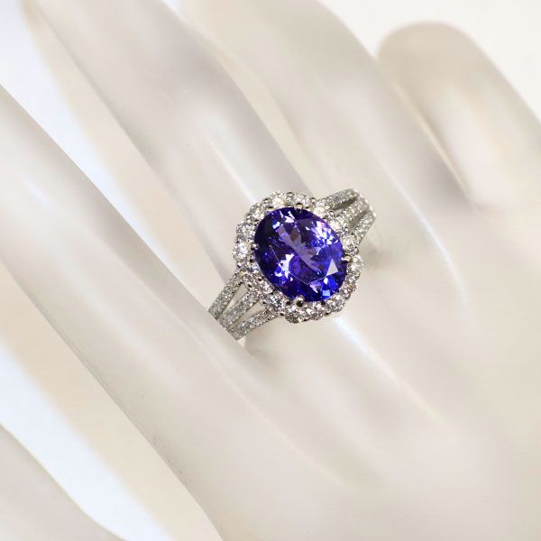 Pt900 タンザナイト ダイヤモンド リング 2.89ct 0.78 - メルカリ