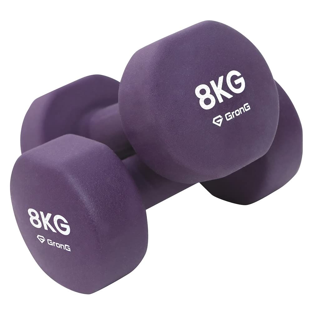 ダンベル 8kg 2個セット パープル GronG（グロング）