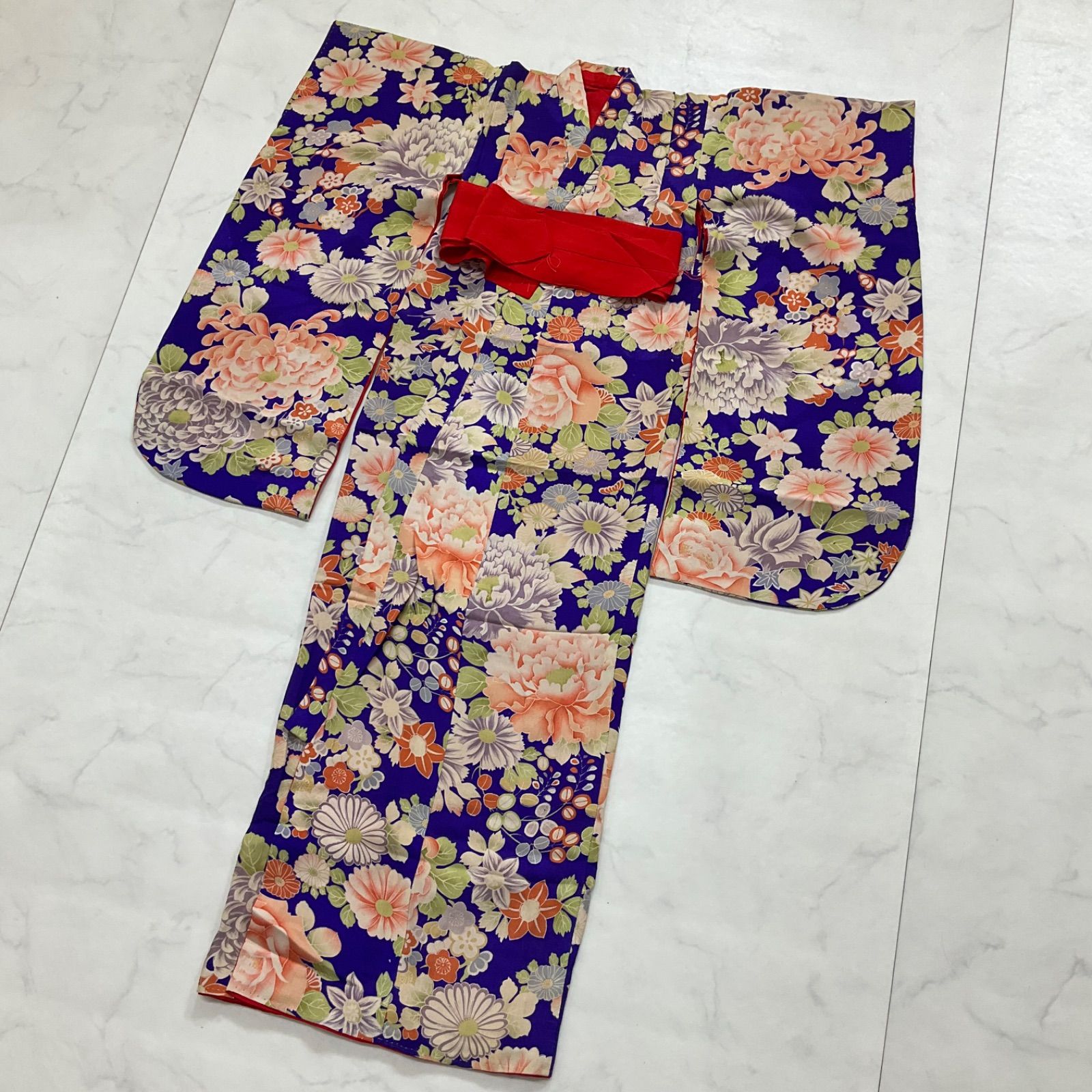 kimono+one◆美品◆3歳くらい用◆アンティーク子供着物◆正絹◆女の子◆七五三◆アンティーク着物◆裄36肩丈103.5◆七五三お詣り女の子着物こどものひお正月卒業式十三詣りG90