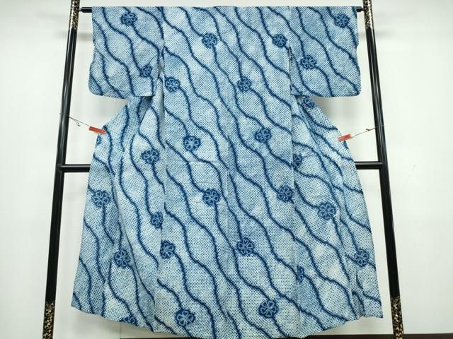 平和屋着物∴夏物 浴衣 有松鳴海絞り 立涌舞花文 綿 CAAW1163ng