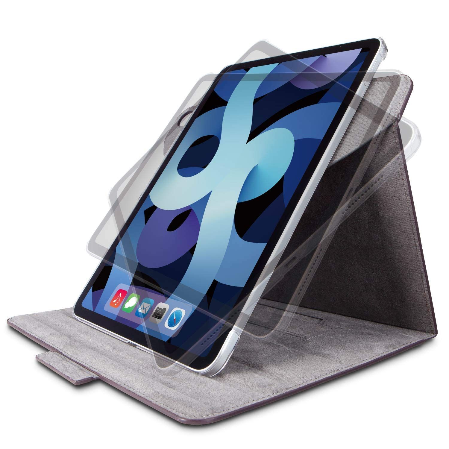 ケース (2022/2020年) 手帳型 第5/4世代 ヴィーガンレザー 10.9 360度回転 Air ブラック iPad TB-A20M360BK エレコム