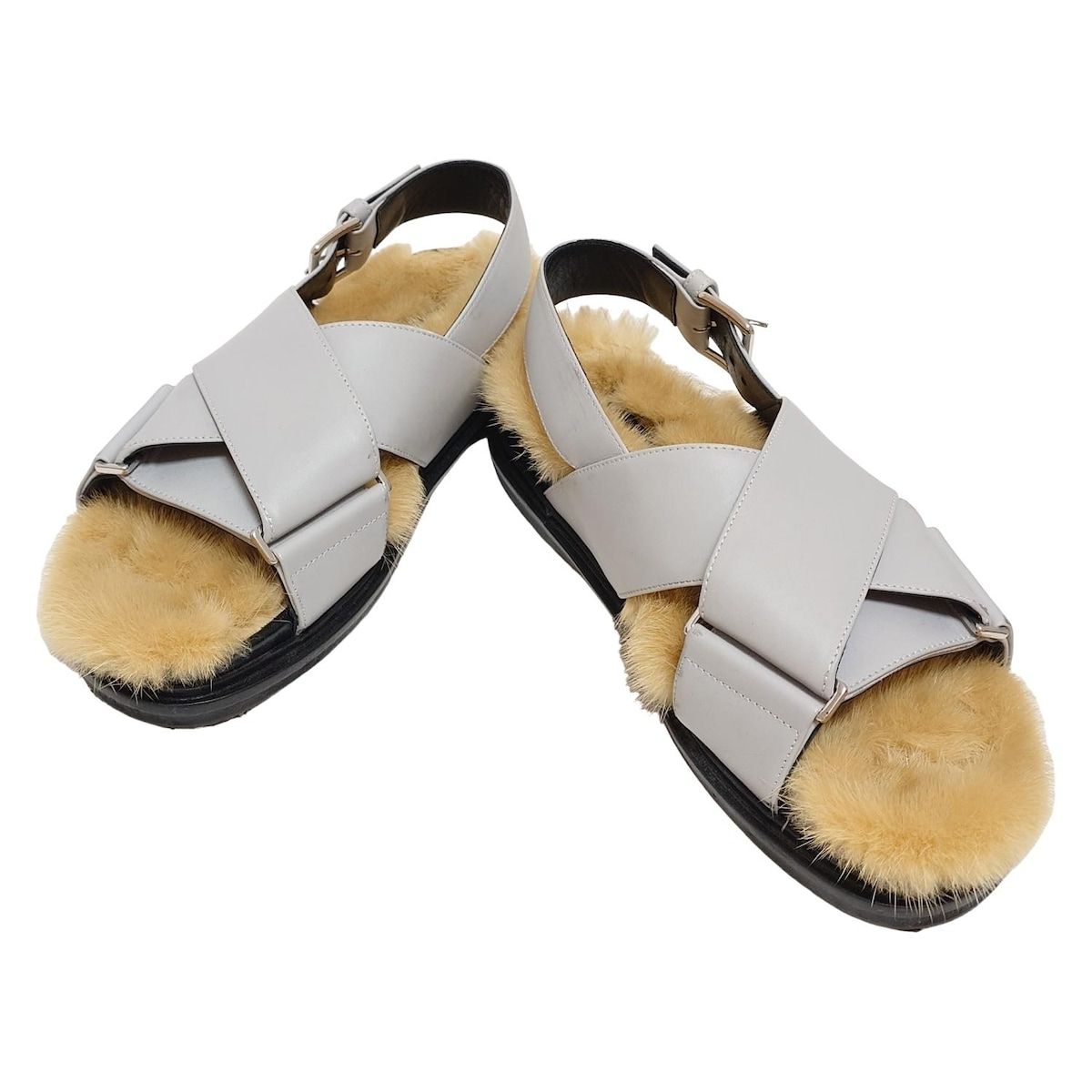 マルニmarniサンダル39美品 MARNI(マルニ) サンダル 39 レディース - グレー インソール