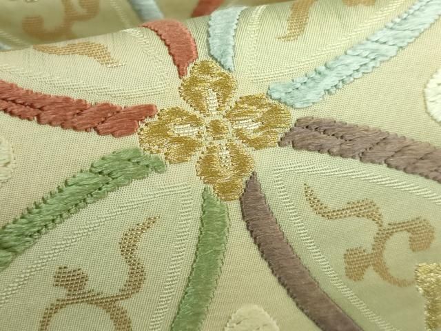 平和屋本店□極上 唐織・西陣の老舗・名門・藤原織物 六通柄袋帯 七宝