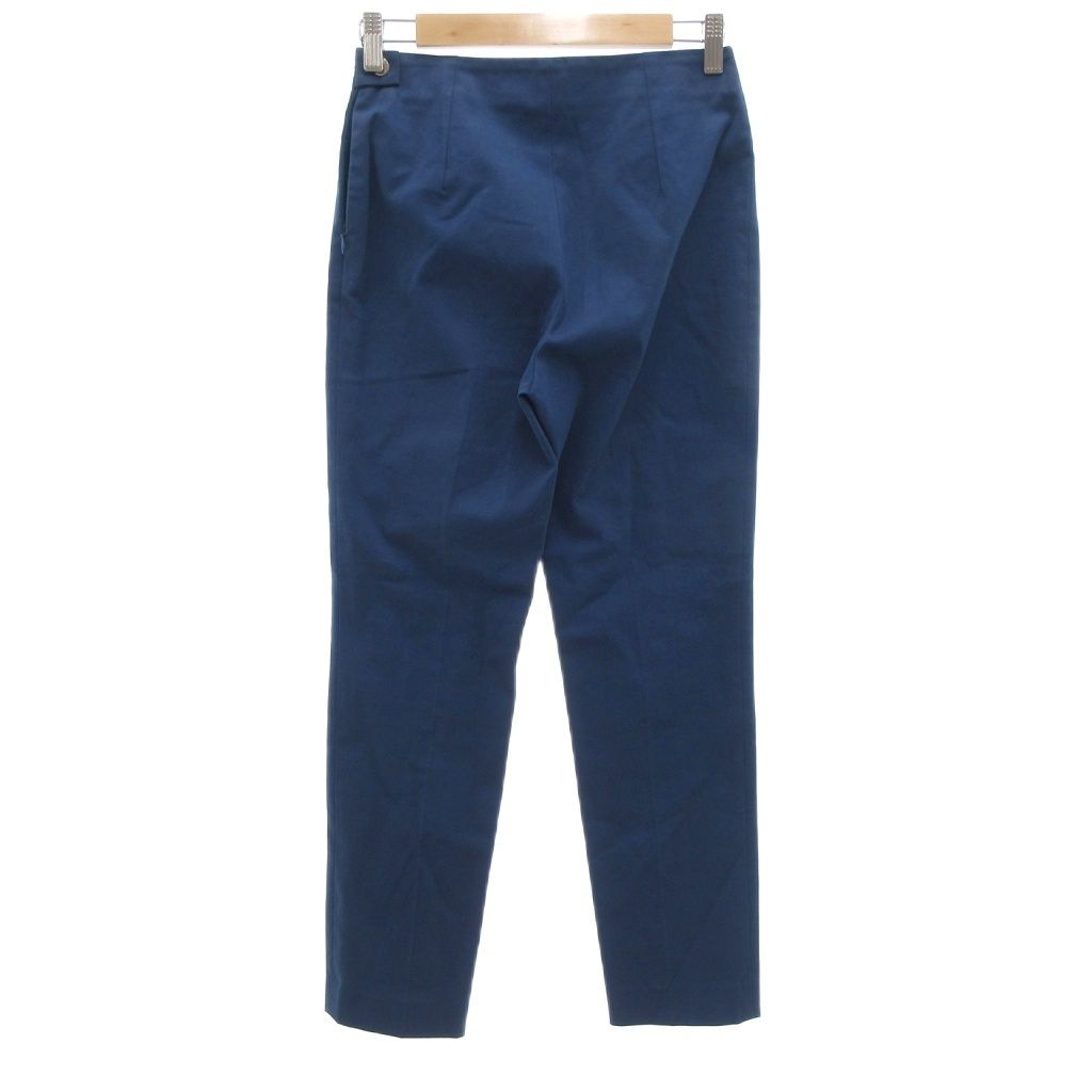 エルメス HERMES パンツ アンクル丈 セリエボタン 34 青 ブルー /UO  