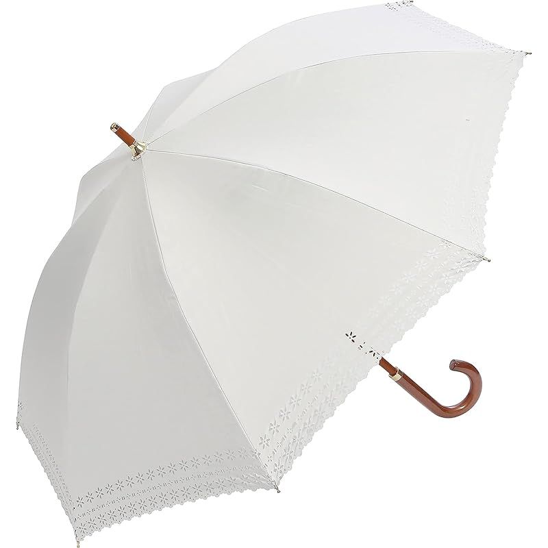 【新着商品】日傘 レディース 長傘 50cm UVカット 100 遮光 遮熱効果 天然素材 エコ サスティナブル 晴雨兼用 a.s.s.a (FL618/アイボリー)