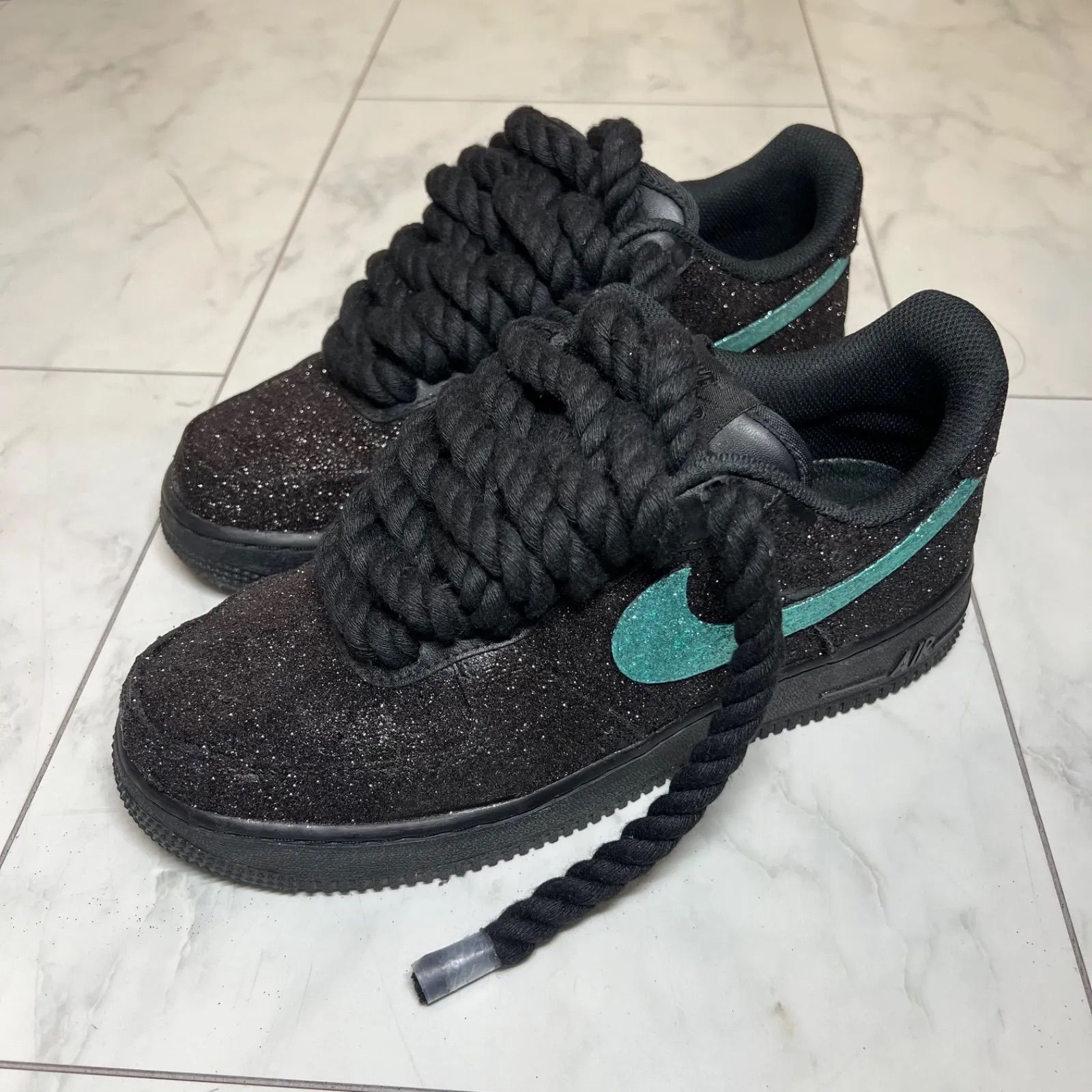 NIKE AIR FORCE 1 Tiffany Glitter ロープカスタムスニーカー - メルカリ