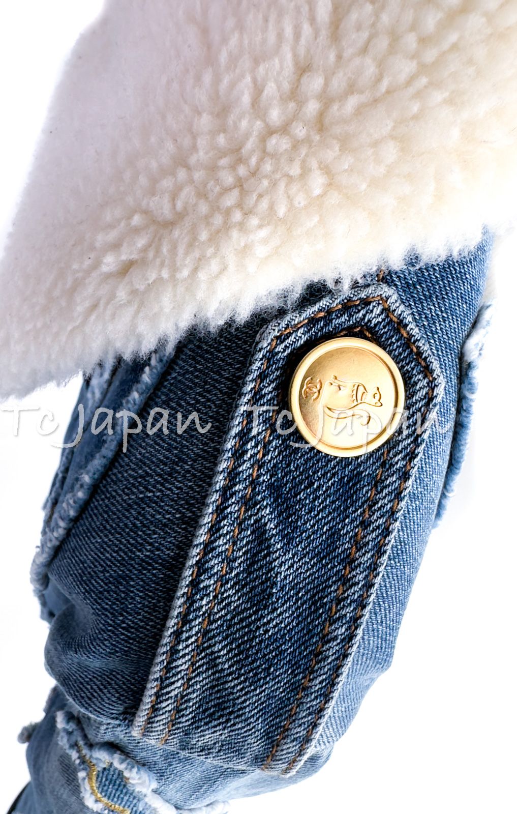 シャネル ジャケット コート CHANEL 超美品 2019 ブルー デニム