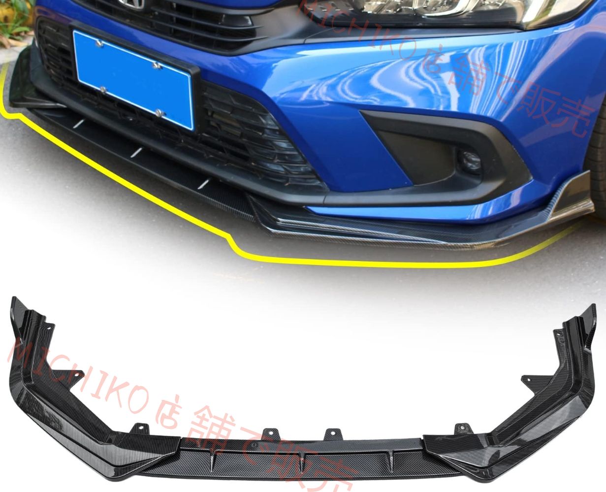 シビック FL1 FL4 前期型 フロント リップスポイラー エアロ パーツ カスタム 外装パーツ 傷防止 ABS製 3点セット シビック FL1 FL4 2021年