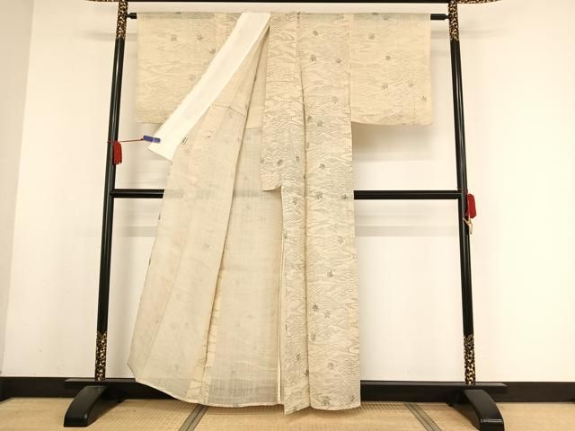 平和屋着物○本場大島紬 変わり市松文様 正絹 逸品 DAAU0852tw