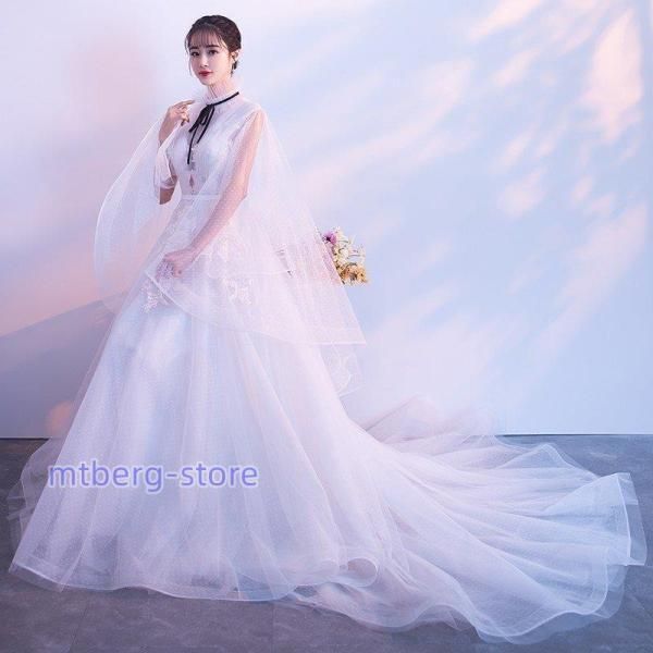 ウエディングドレス 長袖 花嫁 ロングドレス 結婚式 白 ウエディングドレス 長袖 花嫁 ロングドレス 結婚式 白