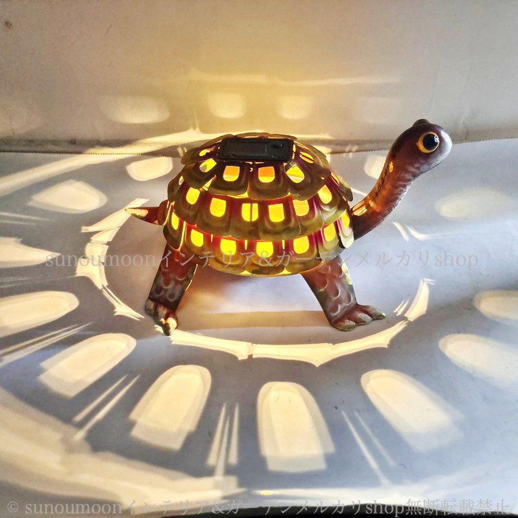 ソーラー 置物 ガーデンライト かめ インテリア ガーデン お洒落 ガーデンオーナメント ガーデニング 鉄製 鉄 ガーデンインテリア 庭の装飾 ガーデン雑貨 おしゃれ 雑貨 8-14 ガーデンオブジェ ガーデンオーナメント カメ YUZUMIYA_COM