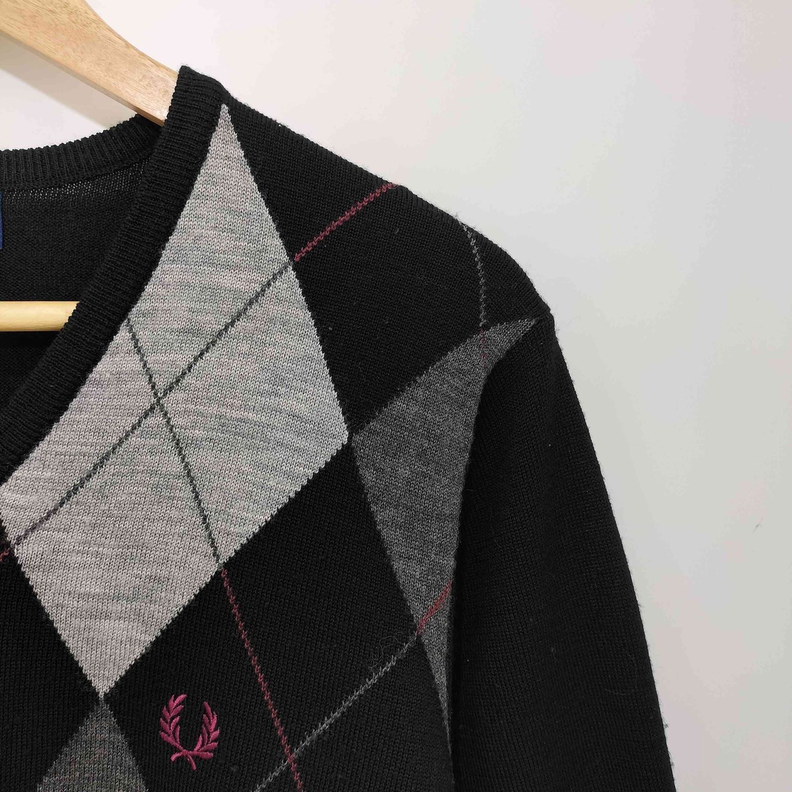 フレッドペリー FRED PERRY アーガイル Vネック プルオーバー