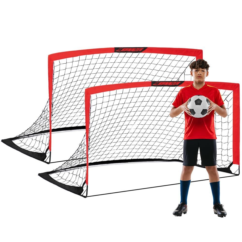 192cm_レッド 192cm 2個入セット L RUNNZER サッカー ゴール