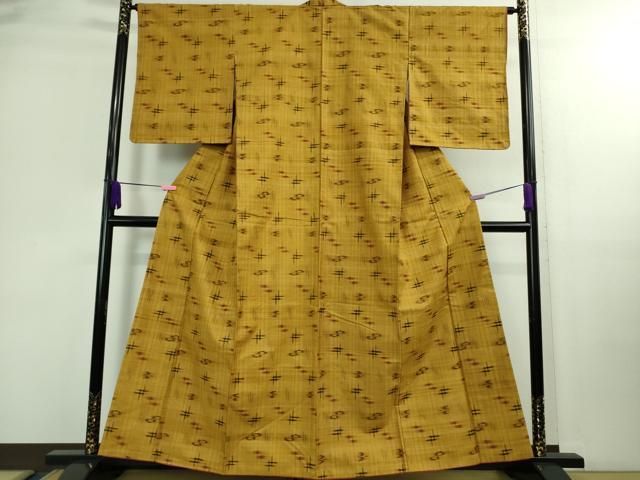 平和屋着物 上 国指定重要無形文化財 本場久米島紬 手織 ♥ DZAB0162kh5