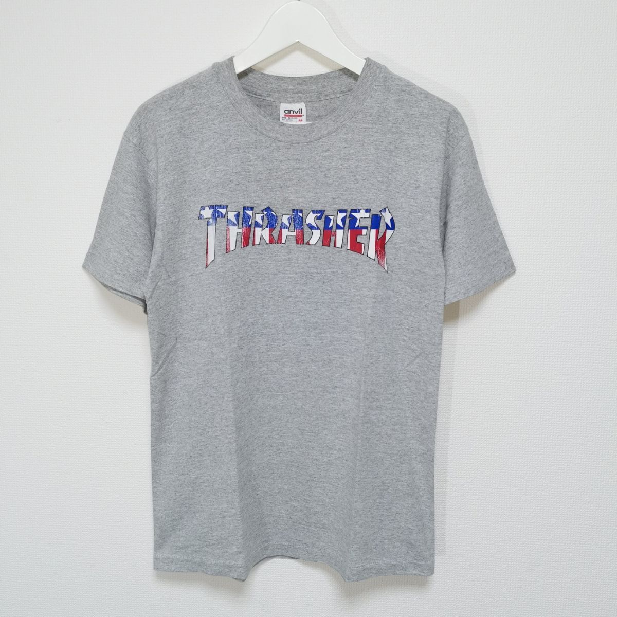 M 90s THRASHER 星条旗 Tシャツ ANVIL オールド USA製スケートボード