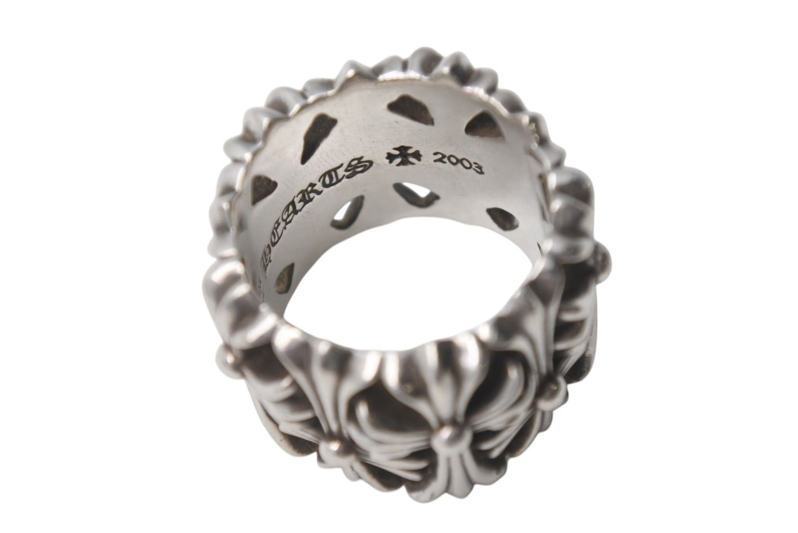 クロムハーツChrome Hearts 20号 リング指輪 埋っ 十字 刻印 2002