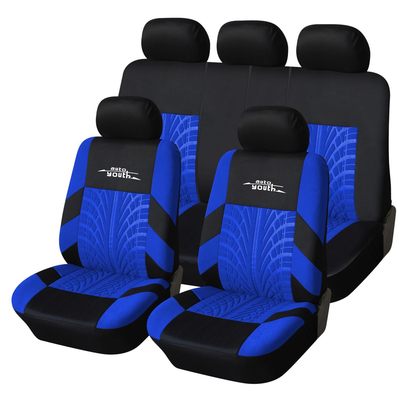 Color:ブルー_Size:フルセット AUTOYOUTH 9シート セット カー シート カバー ノーマル カー ライト 普通 カー シート プロテクター ミニ カー シート 適用用 ブルー