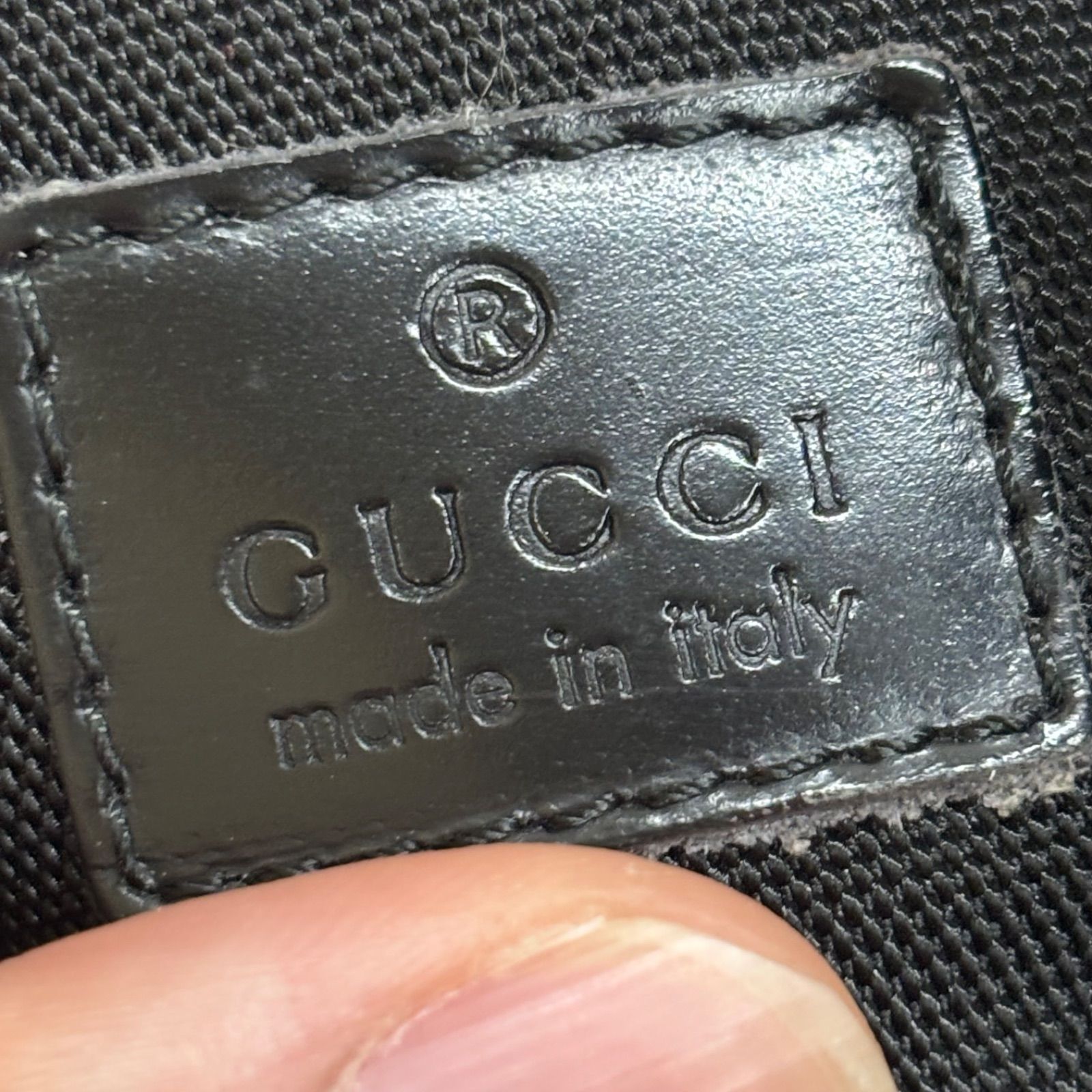 b)GUCCI グッチ トレッキング ブーツ ブラック約26.0cm 114 0152 表記 
