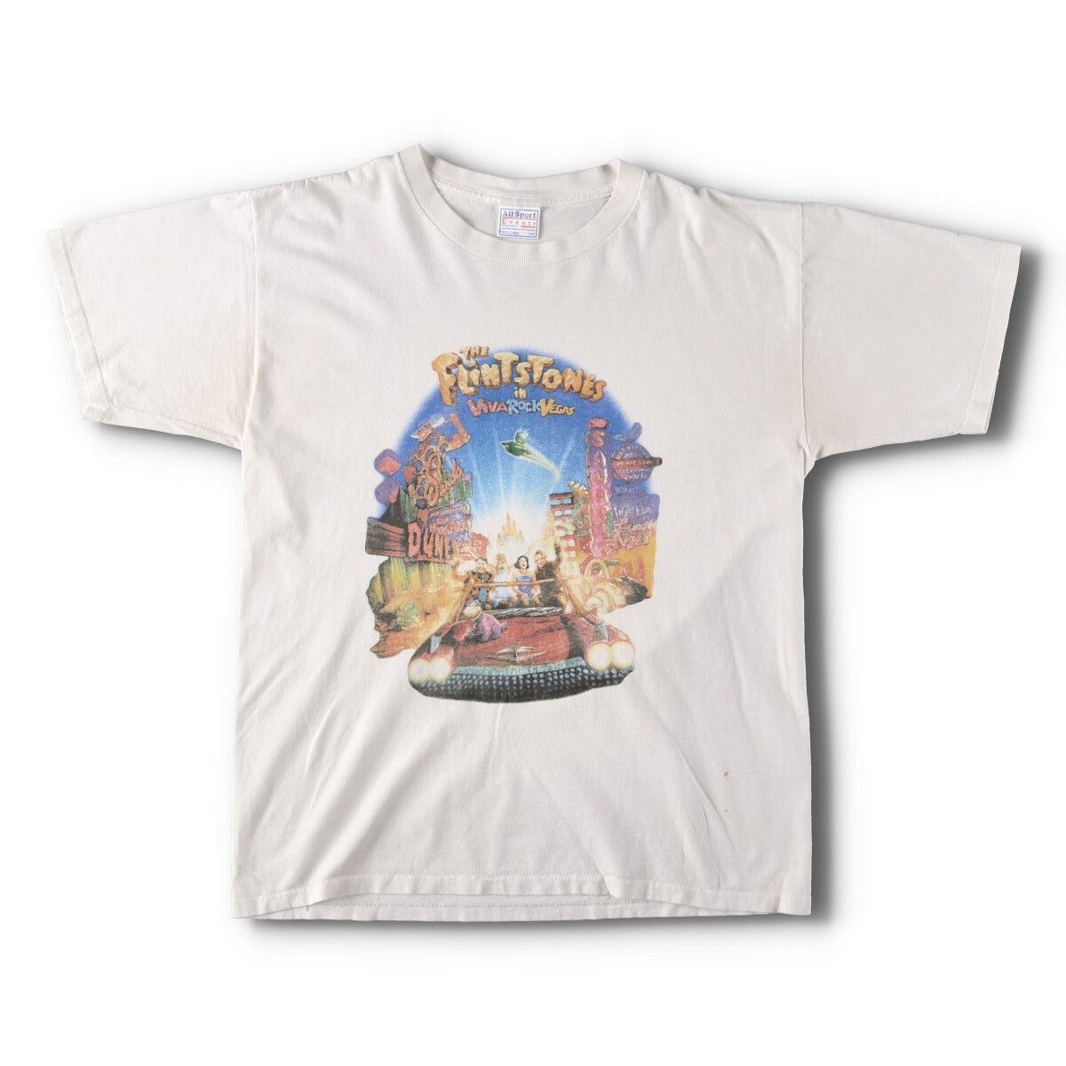 古着 90年代 All Sport THE FLINTSTONES IN VIVA ROCK VEGAS 原始家族フリントストーン 映画 ムービーTシャツ メンズL/evb005521