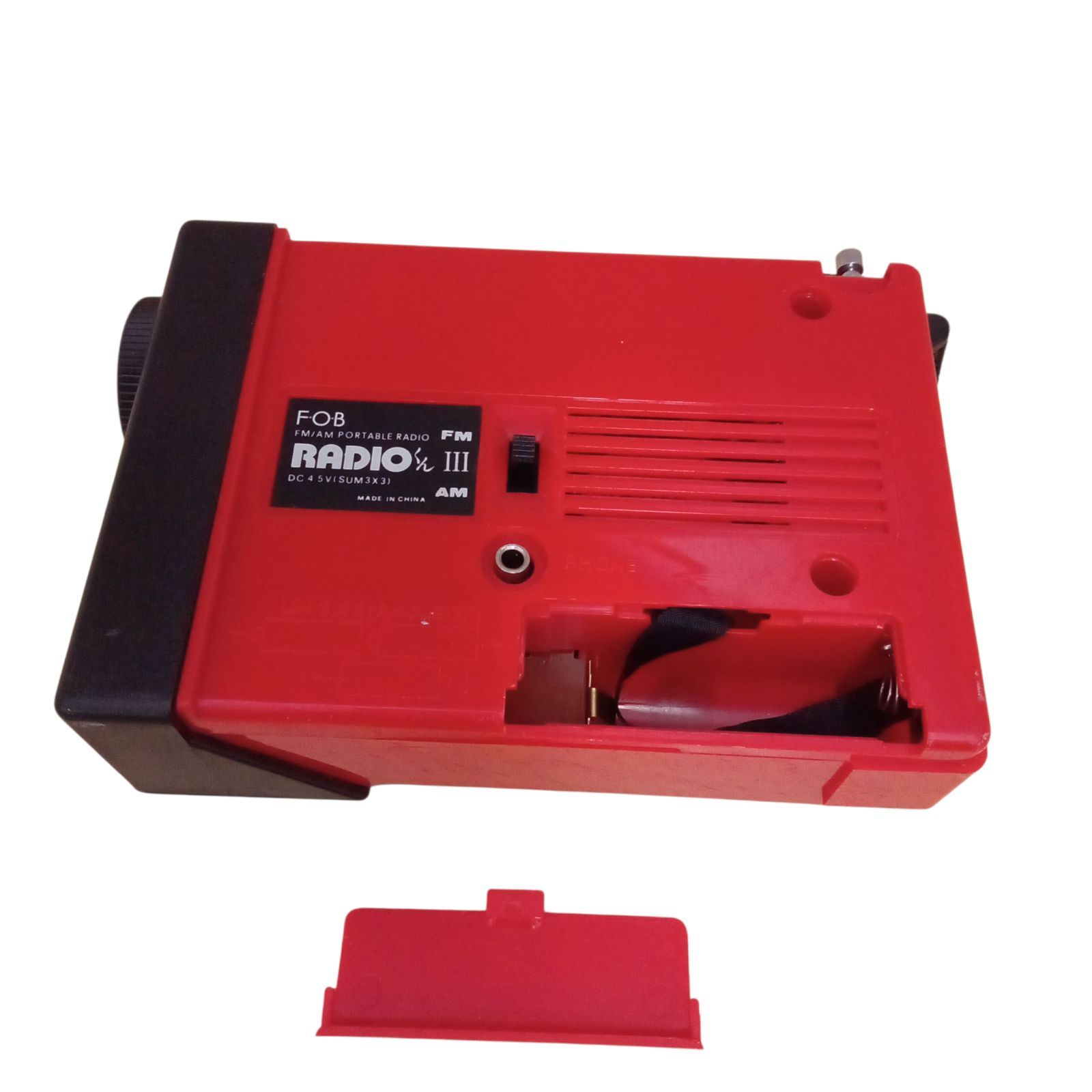 X10275 ポータブルラジオ FM/AM RADIOくんⅢ ジャンク品 赤 昭和レトロ