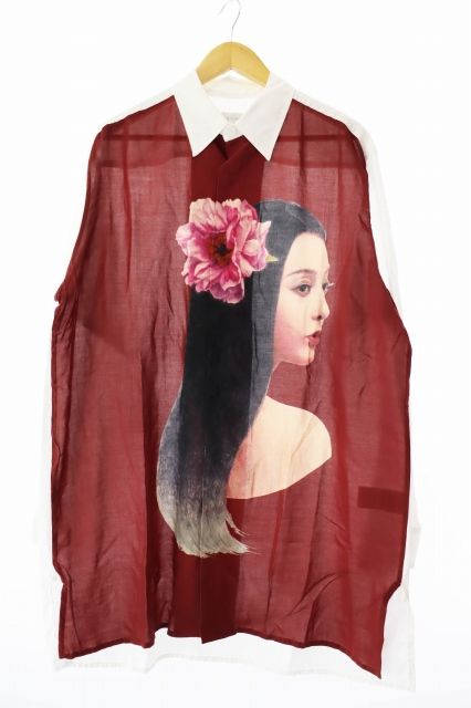 ヨウジヤマモト YOHJI YAMAMOTO POUR HOMME プールオム ×内田すずめ ×范冰冰 ファン ビンビン 24AW BLOUSE Bordeaux ブラウス ロング 長袖シャツ H-1O-B87-813 2 ボルドー AA 250210 