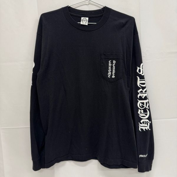 CHROME HEARTS クロムハーツ タグ 袖 サイド プリント 長袖 Tシャツ L
