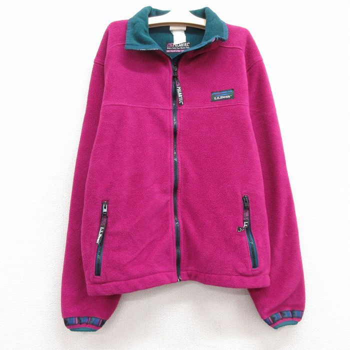 古着 エルエルビーン LLBEAN 長袖 フリース ジャケット キッズ ボーイズ 子供服 90s ポーラテック チロリアンテープ 紫 パープル 25jan23