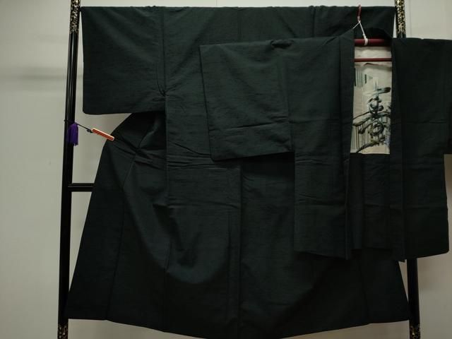 平和屋着物男性　色無地　紬地　アンサンブル　百入茶色　正絹　逸品　CAAL7437ou