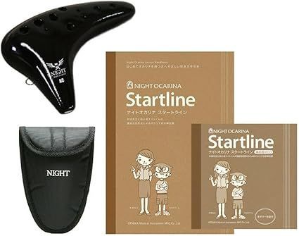 【在庫処分】NIGHT ナイト オカリナ Classic シリーズ ACB 入門セット アルトC調 ブラック (ケース/オカリナスタートライン教則本/補助教材CD付属)