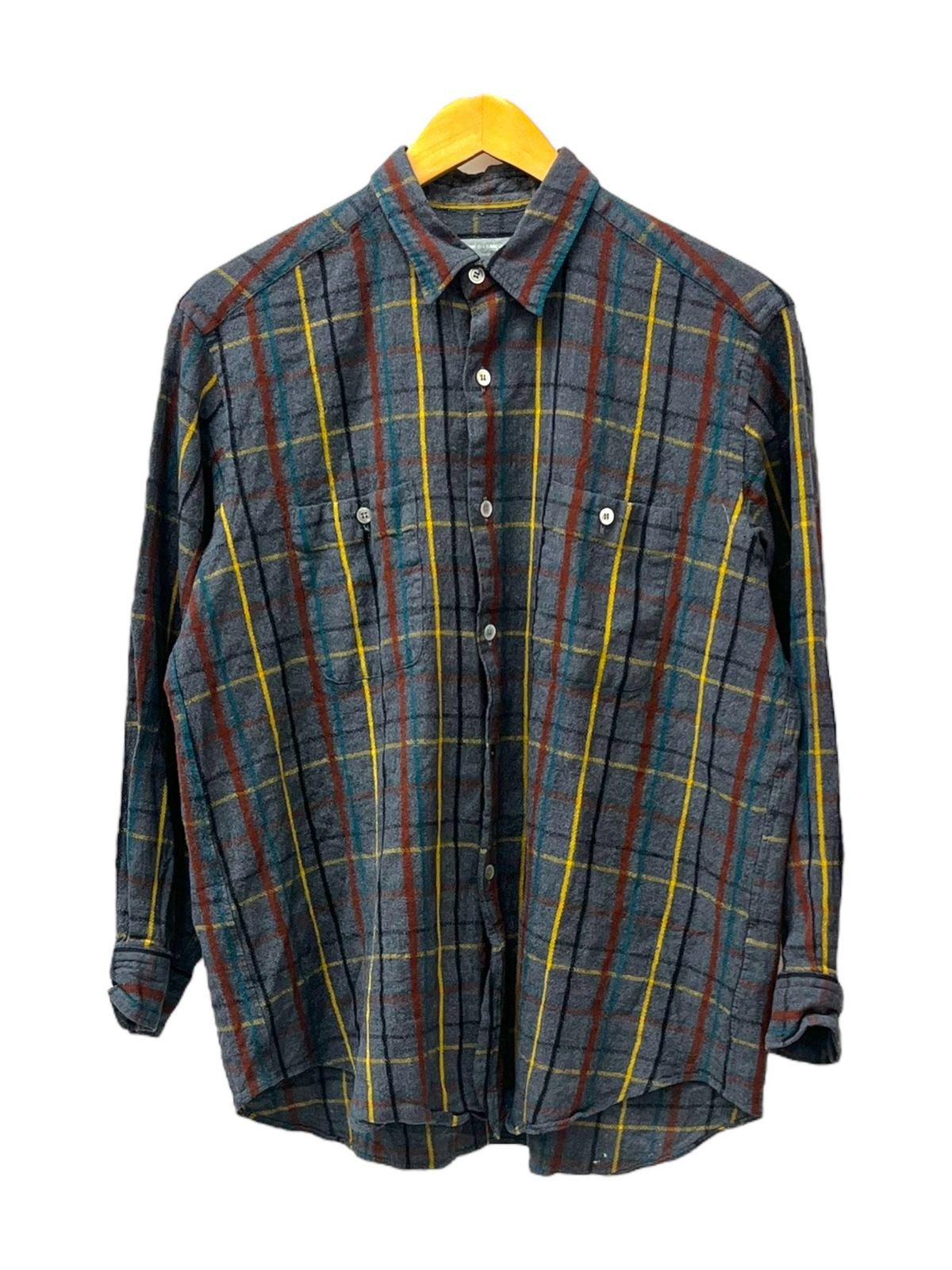 COMME des GARCONS HOMME コムデギャルソンオム チェックシャツ ウールギャバ グレー メンズ|065