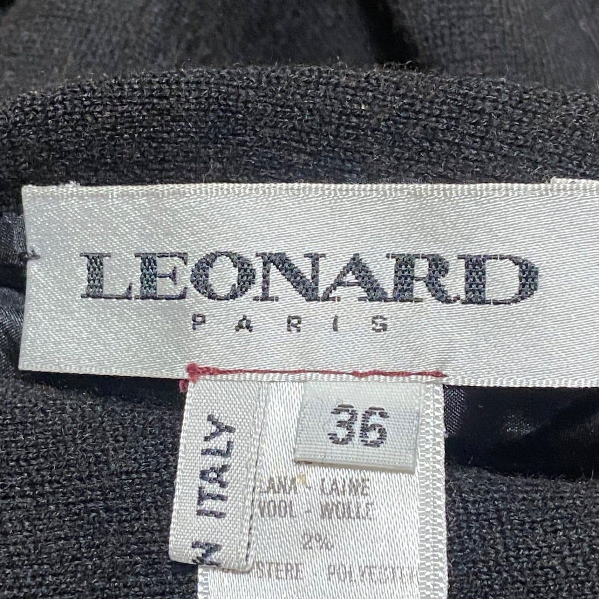 LEONARD(レオナール) コート サイズ36 S レディース - 黒×ボルドー 長袖/リバーシブル/秋/冬