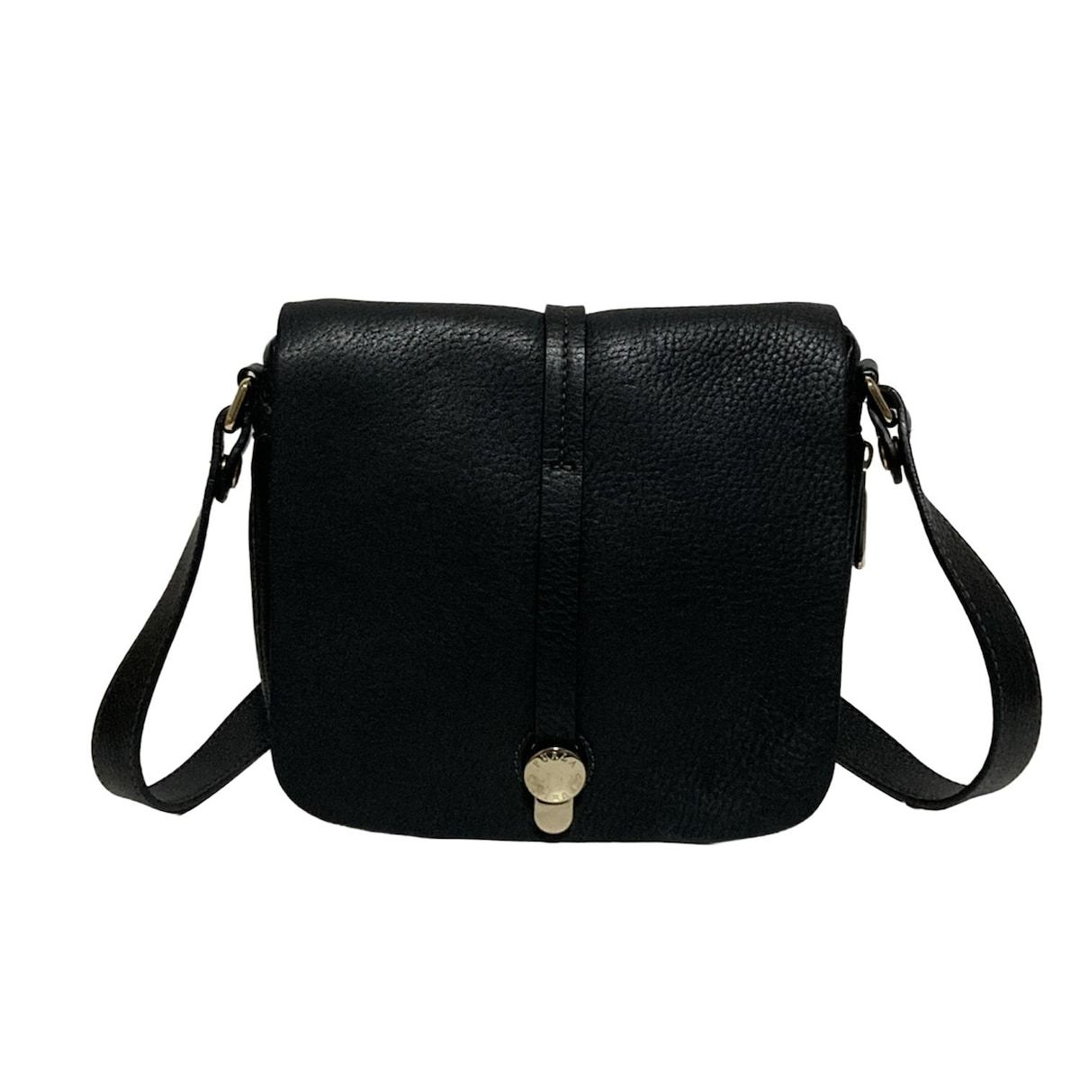 FURLA(フルラ) ショルダーバッグ - 黒 斜めがけ レザー - メルカリ