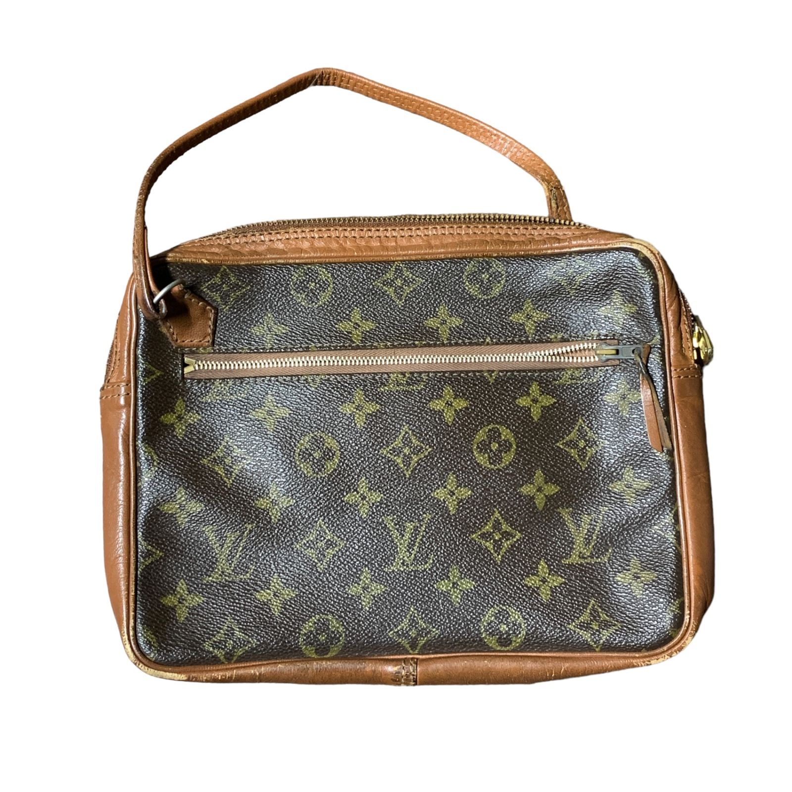 ◆ジャンク品◆Louis Vuitton ルイヴィトン モノグラム クラッチ セカンドバッグ ポーチ ブラウン系 R62316ND