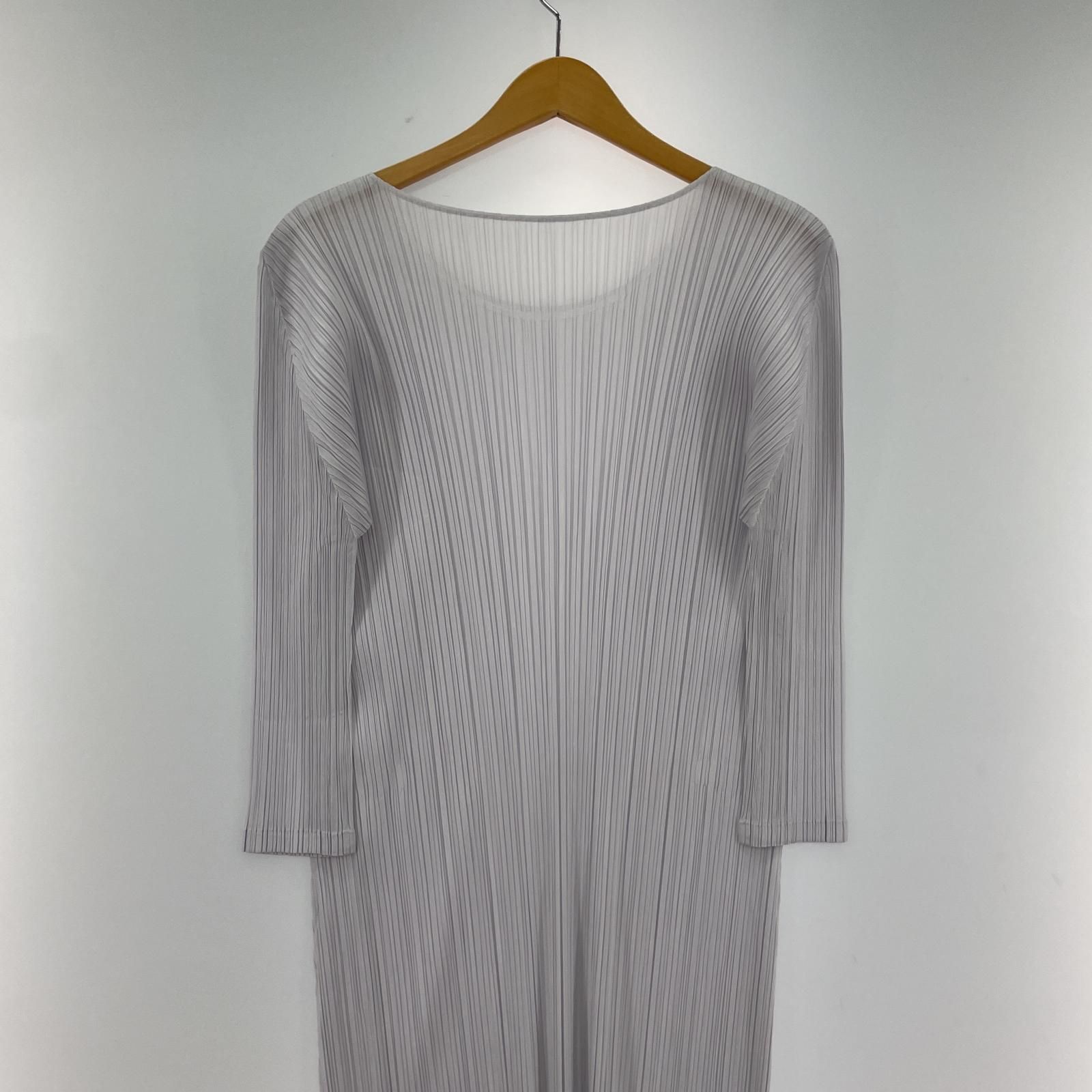 プリーツプリーズ　長袖ワンピース ラベンダー PLEATS PLEASE ISSEY プリーツプリーズ イッセイミヤケ