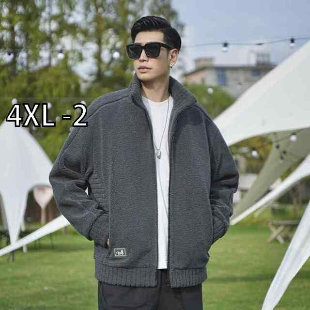 4XL -2 秋冬 コーデ メンズ 服 シンプル ファッション オシャレ 大人 かっこいい 大きいサイズ ストリート 紳士服 ラムウール ジャケット アウター フリース 綿服