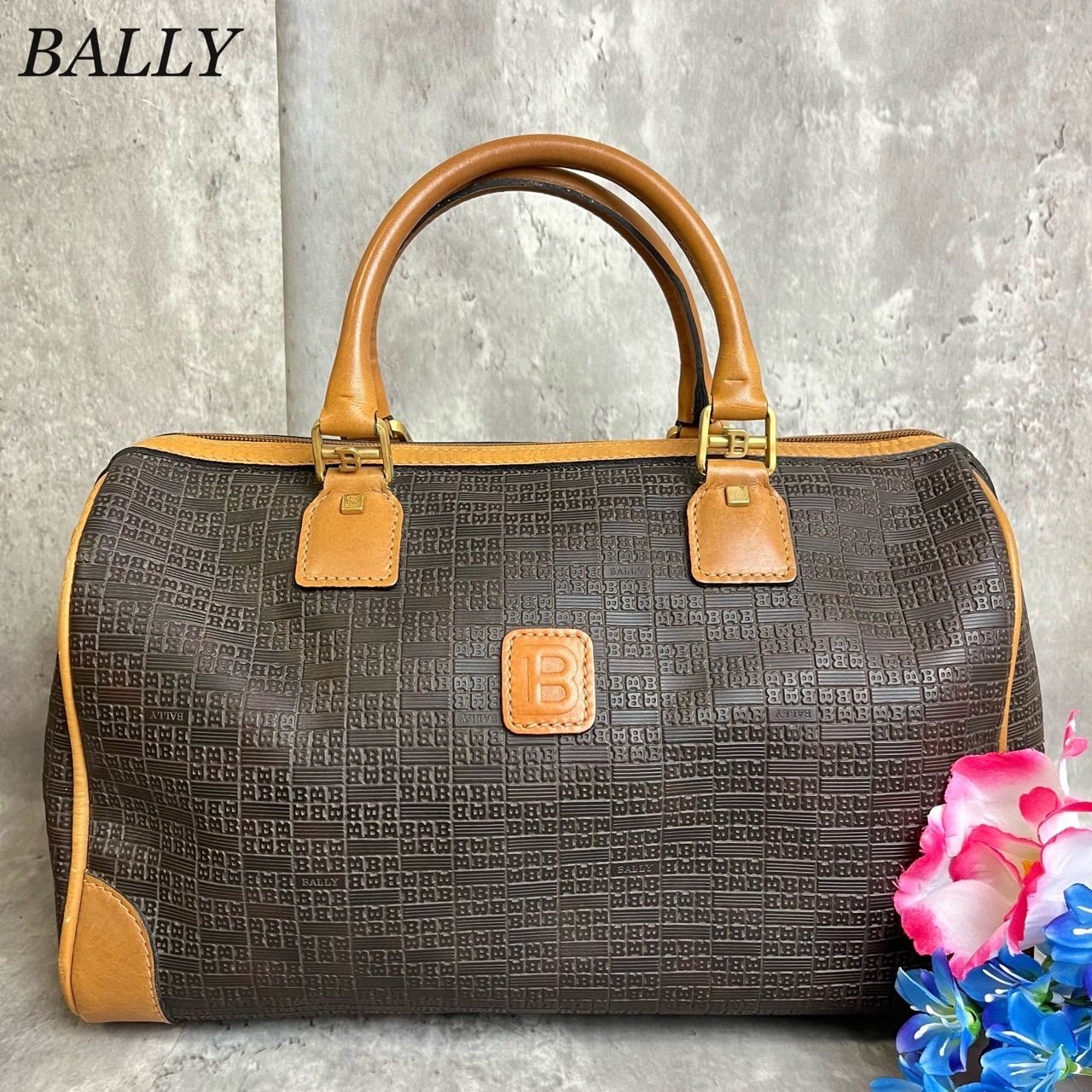 ※1 BALLY レザーボストンバッグ 大容量 ブラウン イタリア製 1 BALLY レザーボストンバッグ 大容量 ブラウン イタリア製 1 BALLY