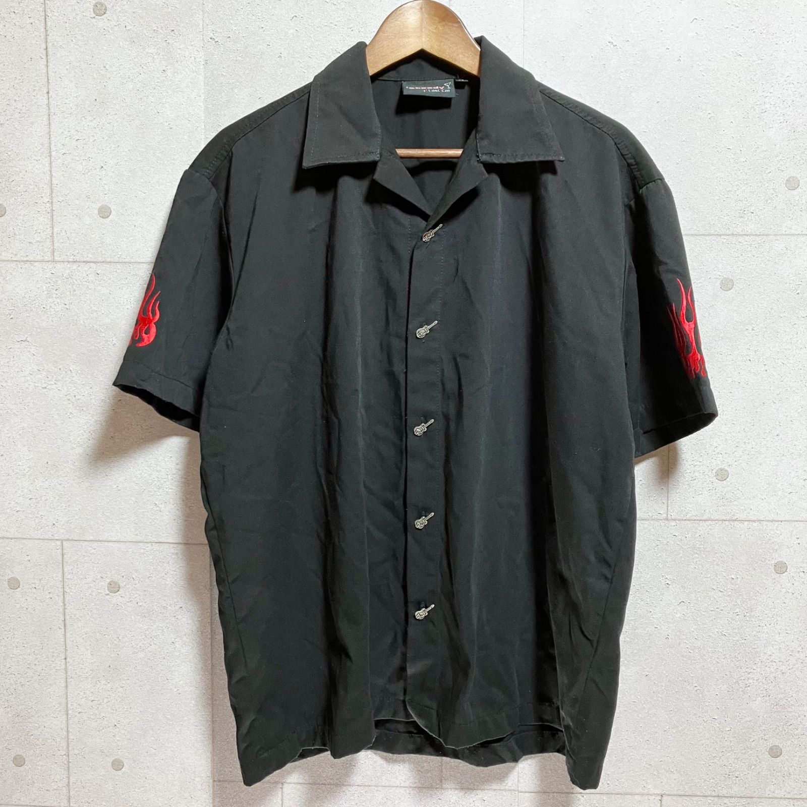 GOODOL & Co. レーヨン半袖シャツ ブラック ビッグサイズ☆ブラック 80s 90s USA製 オープンカラー サテン