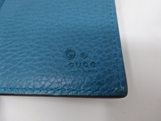 ◇グッチ GUCCI インターロッキングG 長財布 ターコイズブルー 青緑