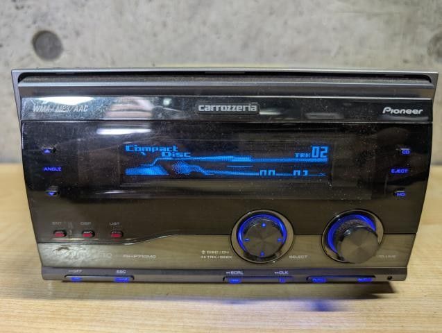 完動品 Z2419-A1 carrozzeria カロッツェリア FH-P710MD 2DIN CD MD プレーヤー デッキ 有機EL液晶 漢字表示 WMA MP3 AAC WAV DSP 平成 リモコン付