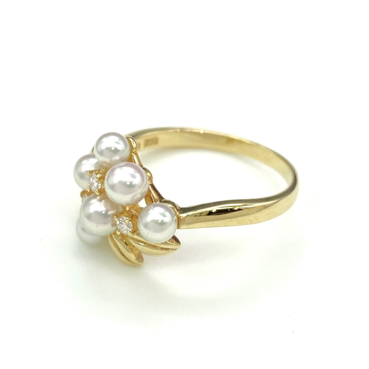 ミキモト MIKIMOTO パール デザインリング YG イエローゴールド 指輪  