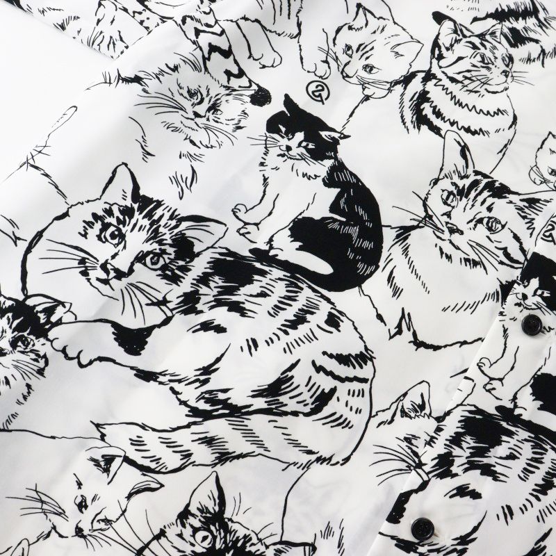 ロイスクレヨン アンドエルシー &ellecy ネコスケッチ シャツ