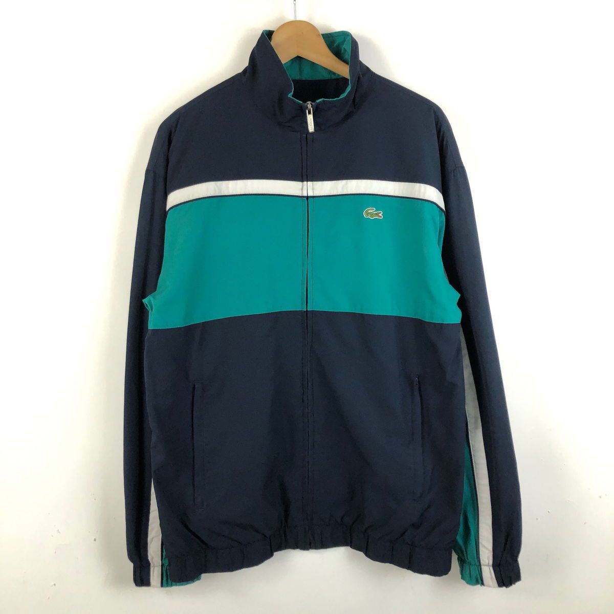 【古着】 LACOSTE ラコステ ナイロンジャケット 切換え ネイビー系 メンズM 【中古】 n052224