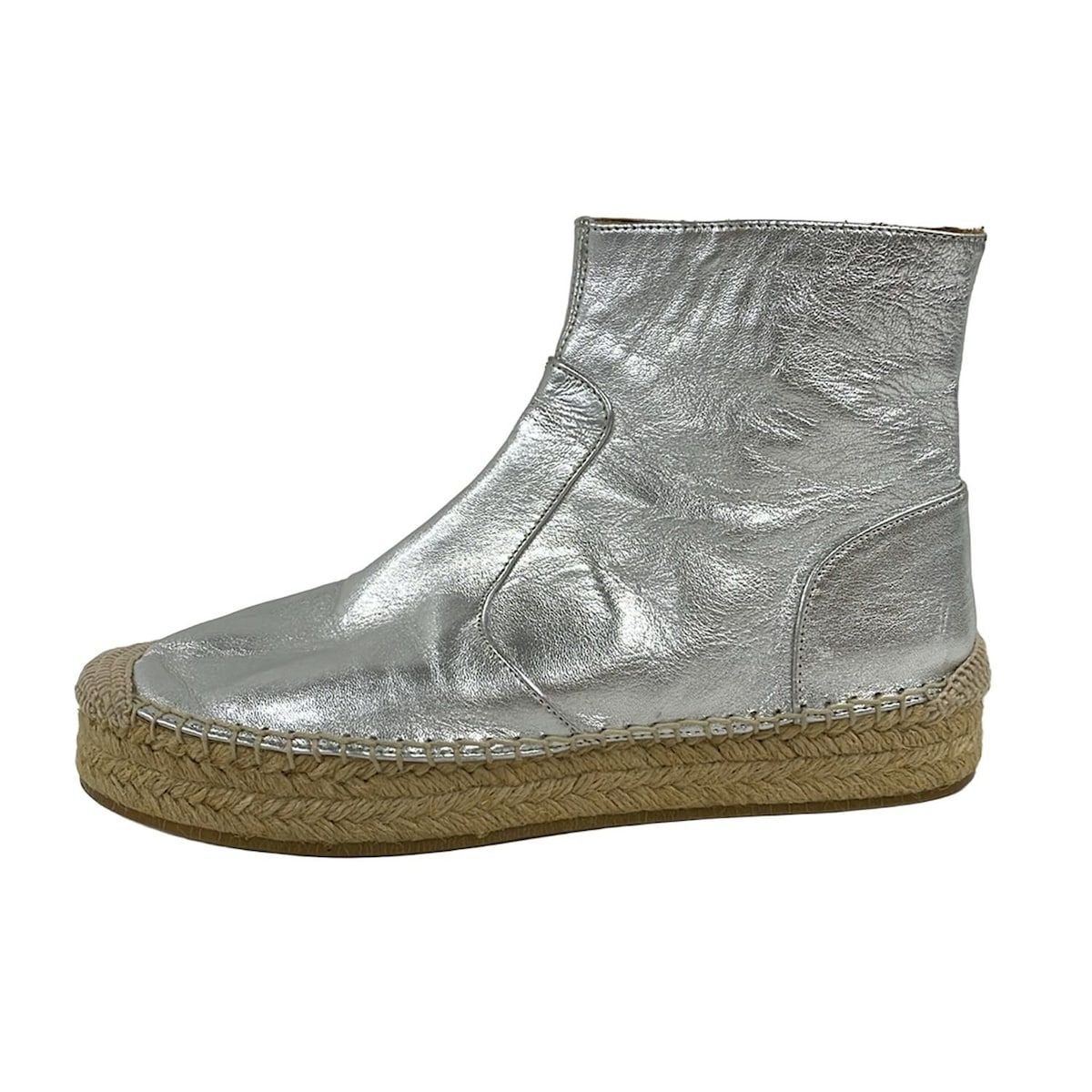 MM6 エムエムシックス ショートブーツ 39 レディース - シルバー×ベージュ リネン レザー