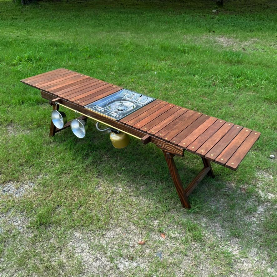 折りたたみローテーブル 真鍮シェラカップ掛け＆真鍮ビス igtテーブル