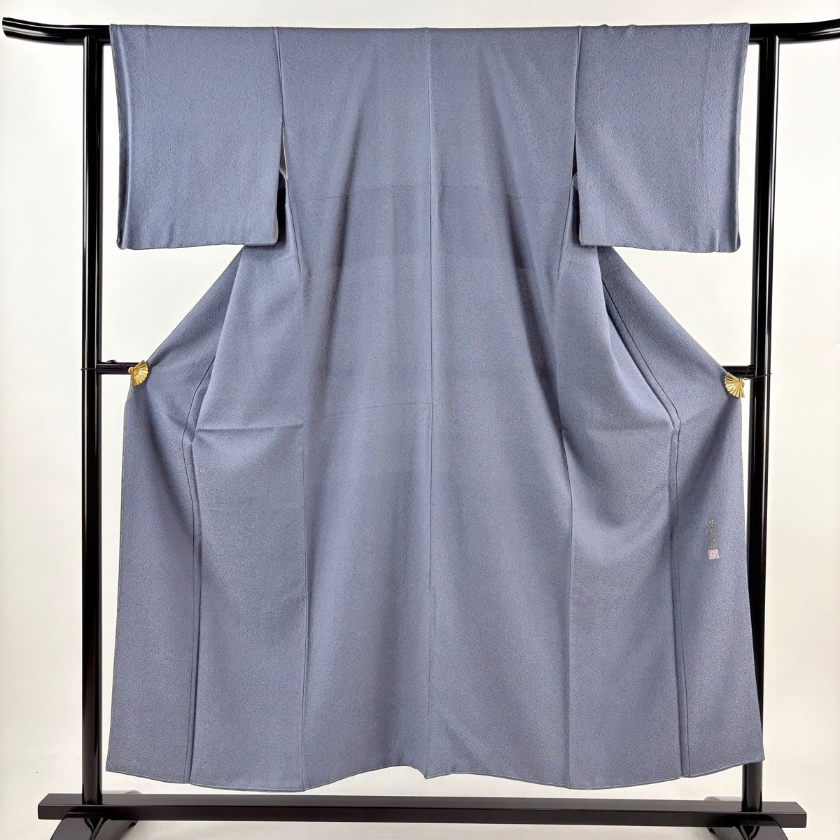江戸小紋 身丈150.5cm 裄丈61cm S 袷 堅牢草木染 落款 鮫文 青灰色