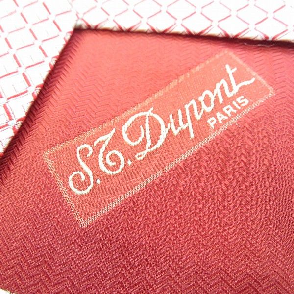 ae エステーデュポン S.T.DUPONT ネクタイ 赤 ベージュ 水色 総