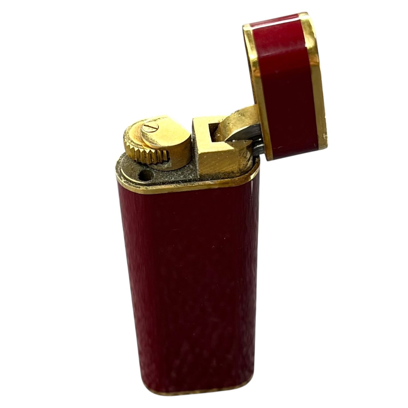 ● ジャンク品 カルティエ Cartier ガスライター Platinum モデル ワインレッド S5V471