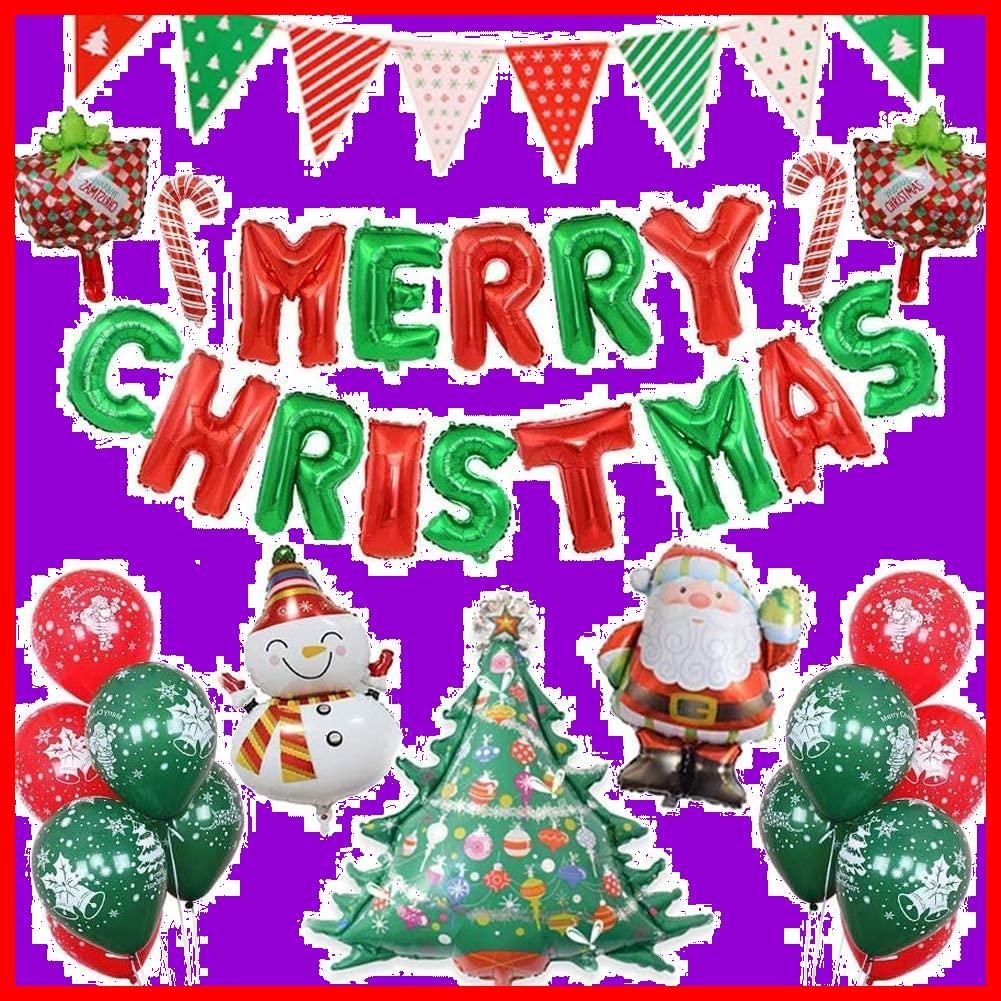【在庫処分】JUTOSU メリークリスマス クリスマス 風船 飾り オーナメント 豪華 クリスマスの バルーン クリスマスの風船 クリスマスパーティー サンタクロース 飾り付け 学園祭 デコレーシ