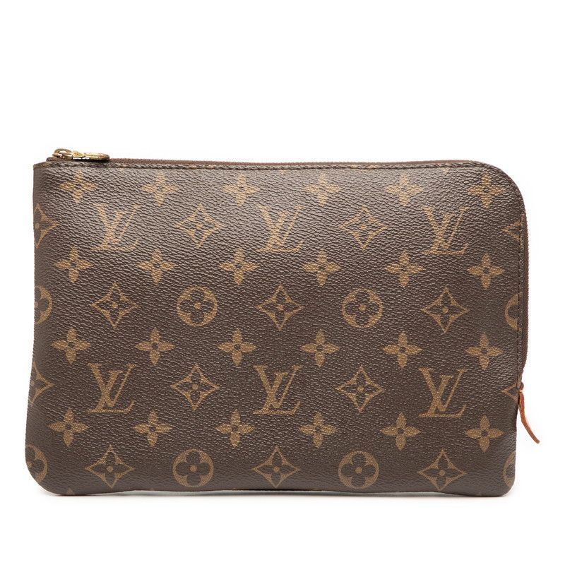 ルイ ヴィトン モノグラム エテュイ ヴォワヤージュ PM クラッチバッグ ポーチ M44500 ブラウン PVC レディース LOUIS VUITTON 227-37429