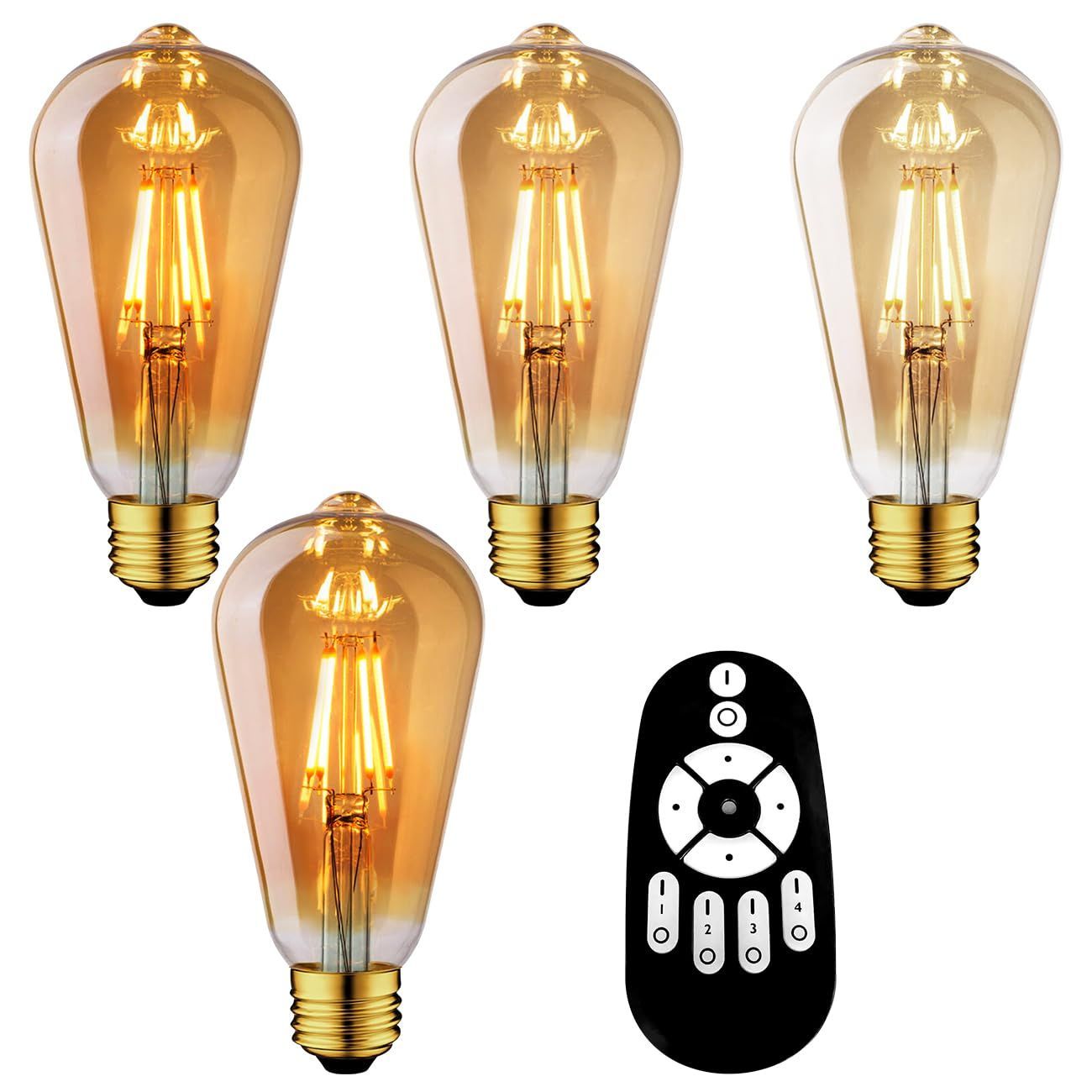 【新着商品】無段階調光 led照明 常夜灯 高輝度 昼光色 透明全方向タイプ リモコン付き 昼白色 6W（60W形相当） 電球色 600LM 広配光タイプ E26口金 LED電球付き エジソン電球 天井照明 6個セット 